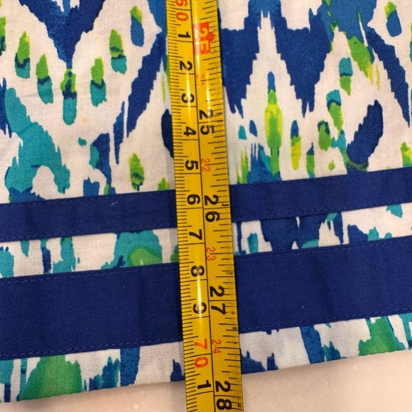 Soft Surroundings “Kirti Ikat”Women’s Top Blouse Sz L Blue & Green 3/4 Sleeves - Picture 9 of 12